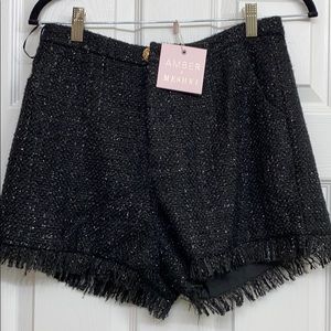 Amber scholl x meshing black tweed shorts bnwt